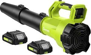 SUNCHERS Leaf Blower Cordless with 2 Batteries and Charger, Electric Battery Powered Cordl