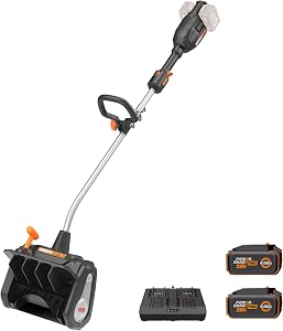 WORX Nitro 40V 12'' Cordless Snow Shovel, Electric Snow Thrower for 4-Car Driveway, Snow R