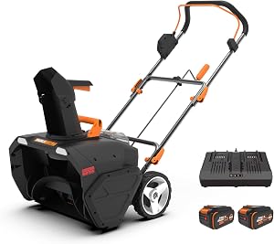 WORX 40V 20" Cordless Snow Blower, Electric Snow Thrower for 6-Car Driveway, Snow Rem