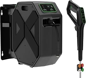 QIOMALA Wall Mounted PowerWasher 5000MAXPSI, 100FT Retractable Hose, Foam Cannon & 5 Q
