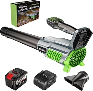 Cordless Leaf Blower, with 21V 10Ah Battery, Ultra-Light & Portable, 5-Speed Adjustabl