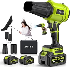 YUQUESEN Cordless Leaf Blower, 980,000 RPM Handheld Leaf Blower with 2 X Batteries & C