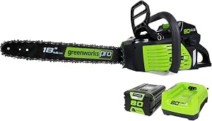 Greenworks 80V 18" Brushless Cordless Chainsaw (Great For Tree Felling, Limbing, Prun