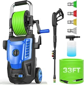 commowner Presssure Washer 4800 PSI, Power Wahser Powered with 33ft Pressure Hose, 4 Nozzl