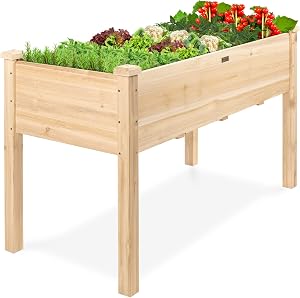 Best Choice Products 48 x 24 x 30 Inches Raised Garden Bed, Elevated Wood Planter Box Stan