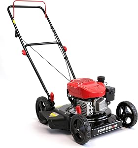 PowerSmart 18-Inch Gas Lawn Mower, 144cc 4-Cycle OHV Engine, Push Mower with Side Discharg