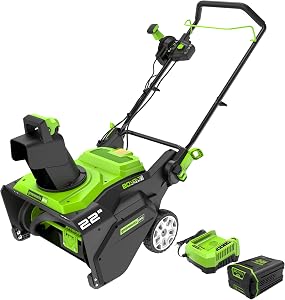 Greenworks 80V (75+ Compatible Tools) 22” Brushless Cordless Snow Blower, 4.0Ah Battery an