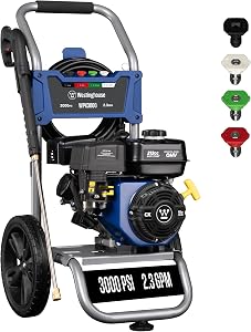 Westinghouse WPX3000 Gas Pressure Washer, 3000 PSI and 2.3 GPM, Spray Gun and Wand, 4 Nozz