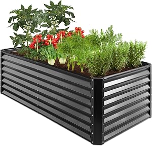 Best Choice Products 6x3x2ft Outdoor Metal Raised Garden Bed, Deep Root Box Planter for Ve